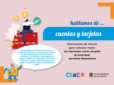 carátula del folleto sobre cuentas y tarjetas